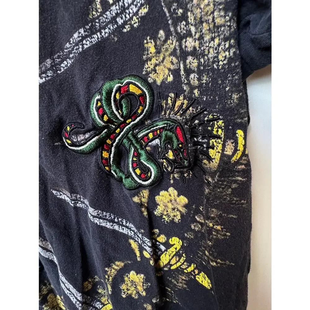 Vintage True Religion Men's Gothic‎ Sword Embroidered Graphic Print T-Shirt